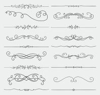 Vector Black Doodle Hand Drawn Swirls Collection