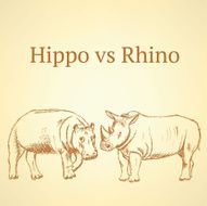 Sketch hippo vs rhino vector seamless pattern eps 10