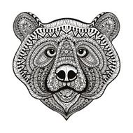 Zentangle stylized Bear face Hand Drawn doodle vector illustrat
