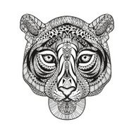 Zentangle stylized Tiger face Hand Drawn doodle vector illustra