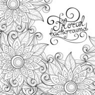 Vector Monochrome Floral Background N20