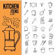 Set of food and drinks icons