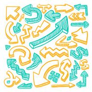 lovely doodle style hand drawn arrows set N2