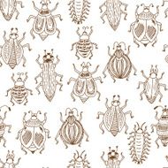 Vector Seamless pattern Animals Insects Bugs N7