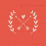 Romantic design elements Heart with arrows Vector illustration