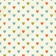 Vintage seamless pattern with hearts