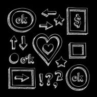 Chalk hand drawn elements