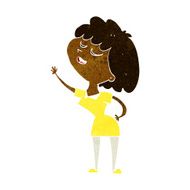cartoon happy woman about to speak N5