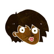 cartoon surprised female face N31
