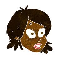 cartoon female face with surprised expression N10