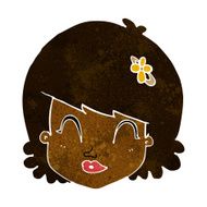 cartoon happy female face N85