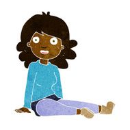 cartoon happy woman N136