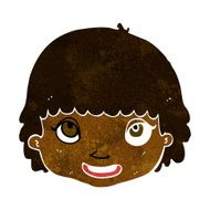 cartoon happy female face N86