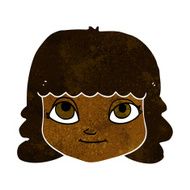 cartoon happy female face N87