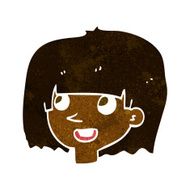 cartoon happy female face N89