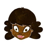 cartoon happy female face N90
