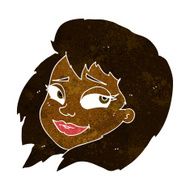 cartoon happy female face N91