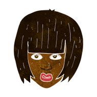 cartoon annoyed girl with big hair N5
