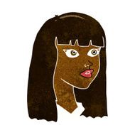 cartoon pretty girl with long hair N6