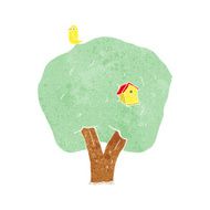 cartoon tree with birdhouse N5