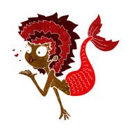 cartoon mermaid blowing a kiss N5
