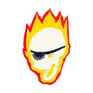 cartoon flaming pirate skull N7