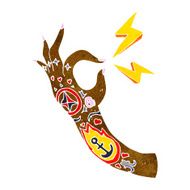 cartoon tattoo arm symbol N2