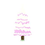 cartoon pink snowy tree N2