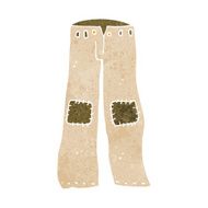 cartoon patched old pants N4