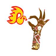 cartoon tattoo arm fire symbol N2