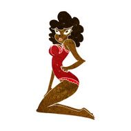 cartoon pin-up woman N6