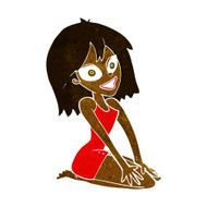cartoon happy woman in dress N15