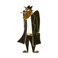 cartoon man in hat and trench coat N5