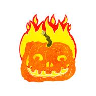 cartoon burning pumpkin N2