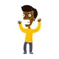 cartoon frightened man N58