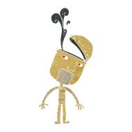 cartoon robot with open head