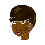 cartoon pretty female face N46