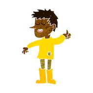 cartoon poor boy with positive attitude N5