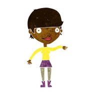 cartoon happy woman N137