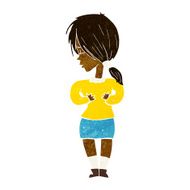 cartoon shy woman N23