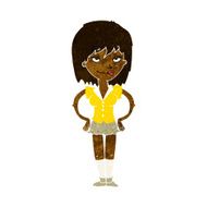 cartoon woman with hands on hips N104