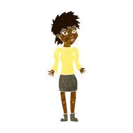cartoon woman shrugging shoulders N231
