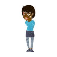 cartoon woman with plaster on face N9