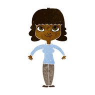 cartoon woman shrugging shoulders N232