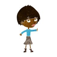 cartoon woman giving thumbs up symbol N31