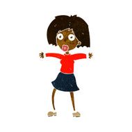 cartoon surprised woman N114