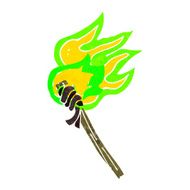 cartoon burning torch N5