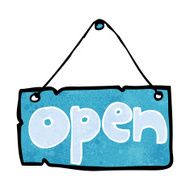 cartoon open shop sign N5