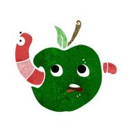 cartoon worm in apple N2