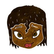 cartoon female face N74